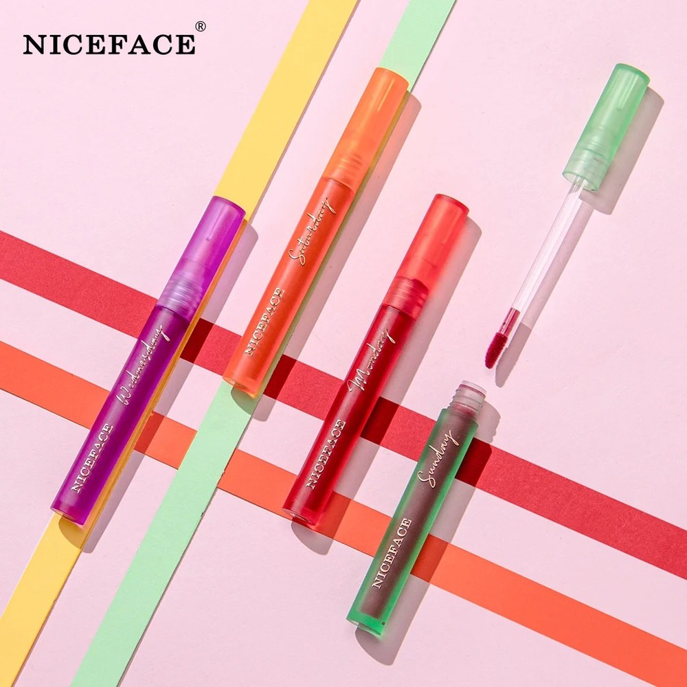 Niceface Weekly Lip Gloss 7 Sticks Lip Gloss Velvet Matte Lip Gloss Set Matte